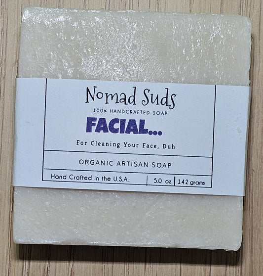 Facial... 5oz HandMade soaps, All Natural Face soap for Men or Women *Light Natural Scent*