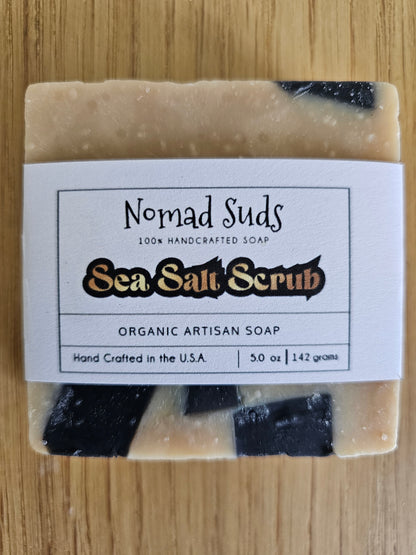 Sea Salt Scrub w Activated Charcoal 5oz HandMade All Natural Soap