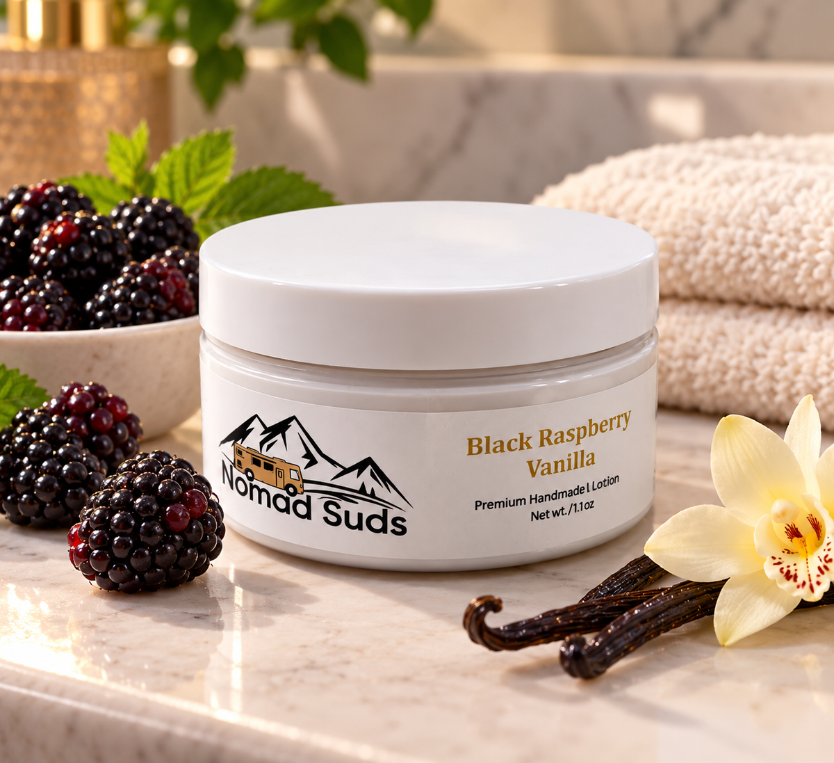 Premium Handmade Loation Black Raspberry Vanilla 4oz