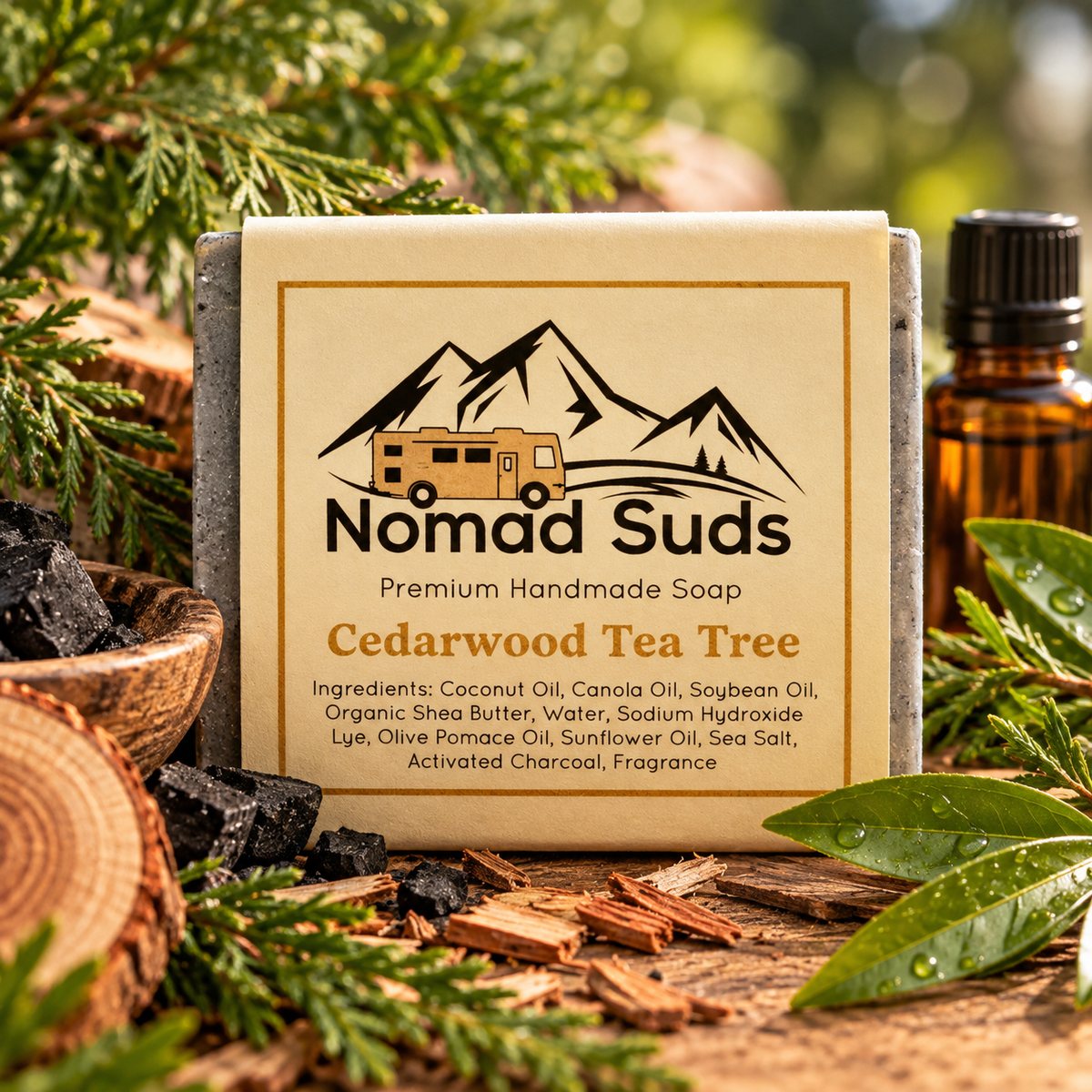 Cedarwood Tea Tree  Handmade All Natural 5oz Soap