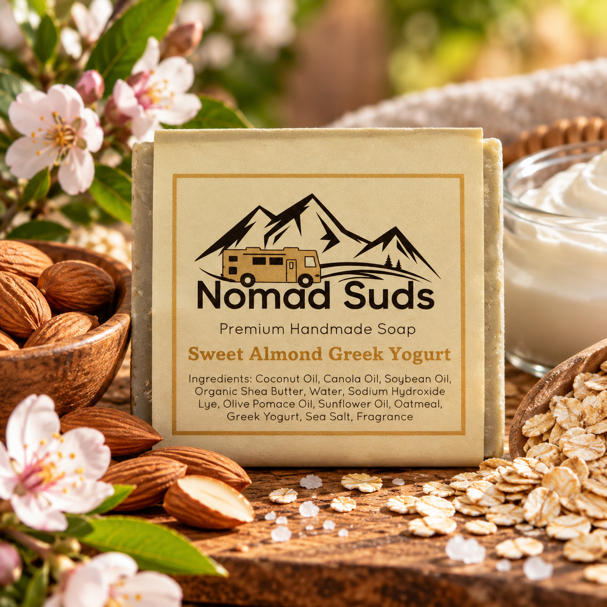 Sweet Almond Greek Yogurt Handmade All Natural 5oz Soap