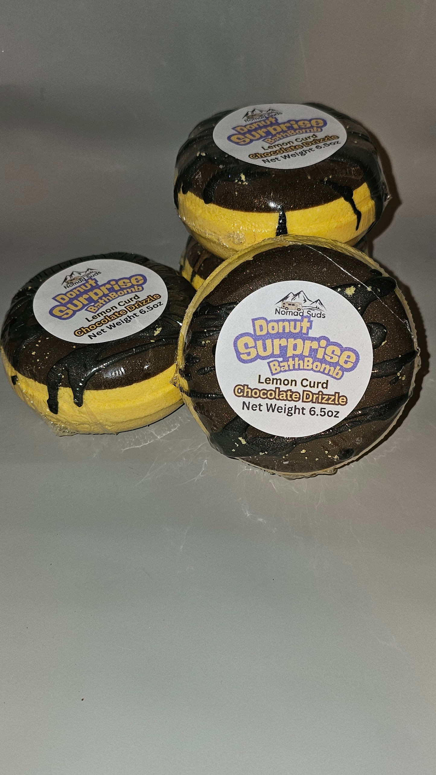 Lemon Curd Chocolate Drizzle Donut Surpirse