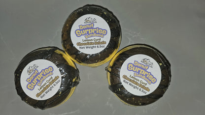 Lemon Curd Chocolate Drizzle Donut Surpirse