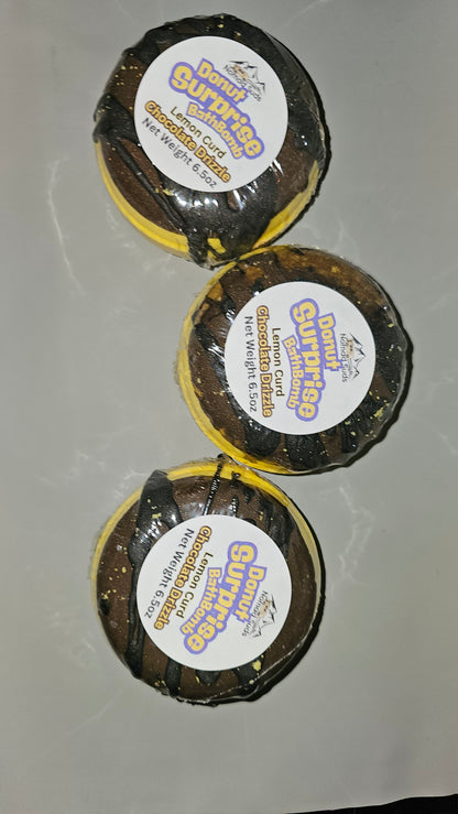 Lemon Curd Chocolate Drizzle Donut Surpirse