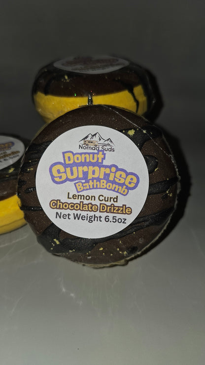 Lemon Curd Chocolate Drizzle Donut Surpirse
