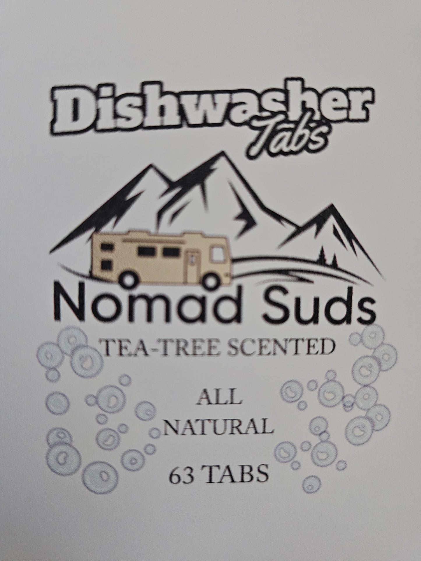 Nomad Suds Dishwasher Tabs TEA TREE SCENTED *63 Tabs*