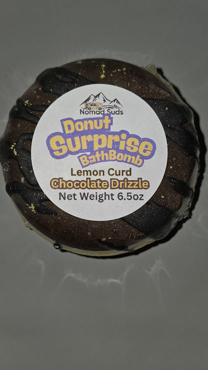 Lemon Curd Chocolate Drizzle Donut Surpirse